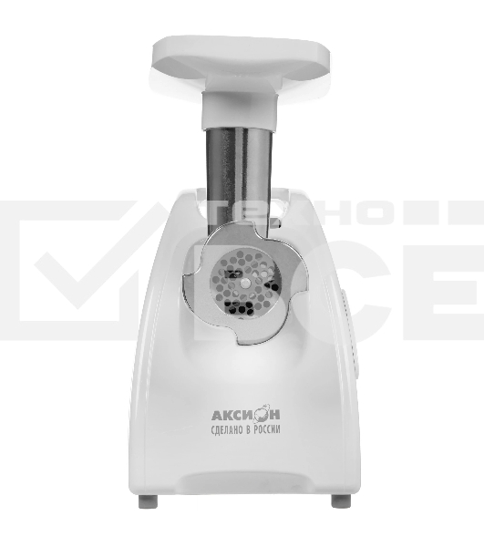Мясорубка электрическая Аксион М35.01 белый, 1500 Вт, 1.7 кг/мин, реверс, защита от перегрузки, насадки - 4