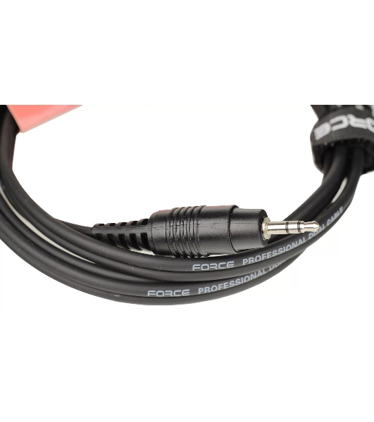 Кабель аудио FORCE FLC-38/1.51/8' TRS mini Jack - 2x1/4' TS Jack, стерео, используется для подключения смартфона к микшеру и аудио интерфейсу, диаметр 4,8 мм, длина 1,5 м
