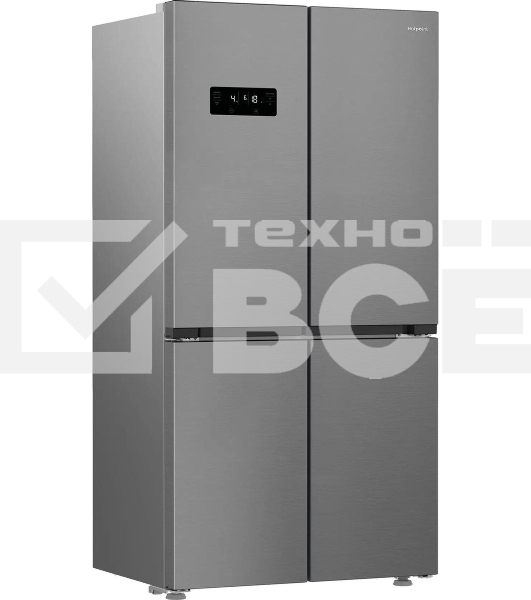 Холодильник Hotpoint HFP4 625I X нержавеющая сталь, трёхкамерный, 376/165л, морозилка снизу, No Frost, Side by Side