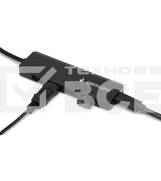 Концентратор USB 3.0 Gembird UHB-C424, 4 порта, кабель Type-C 19см, с доп питанием (Type-C)