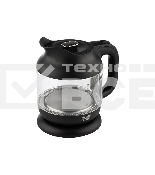 Чайник электрический Homestar HS-1056 1,2 л, 1630 Вт, стекло/пластик, черный