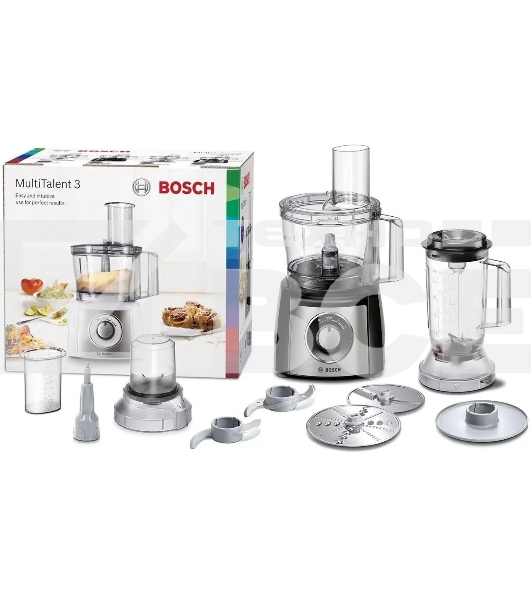 Кухонный комбайн Bosch MCM3501M 800 Вт, Скорости: 2, Блендер 1 л, Чаша 2.3 л, Цвет: черны/серебристый