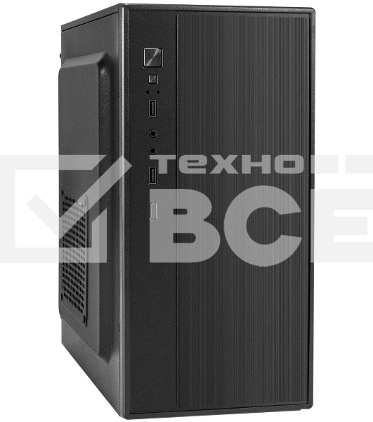 Компьютерный корпус Minitower ExeGate BAA-408-AA500 (mATX, БП AA500 с вент. 8см, 2*USB, HD Audio, черный)