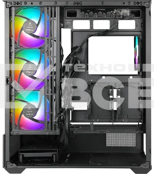Компьютерный корпус Azza TIARA черный без БП ATX 4x120мм 2xUSB 3.0 1xUSB3.1 audio bott PSU