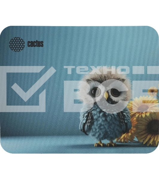 Коврик для мыши Cactus Owl blue 220x180x2мм (CS-MPC-P07XS)