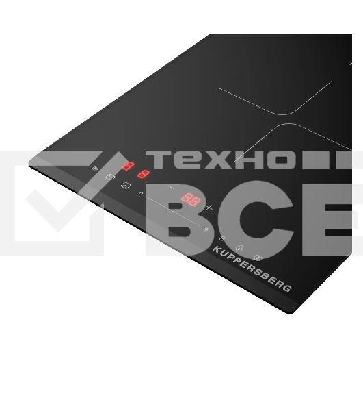 Индукционная варочная панель Kuppersberg ICI 306, High-Tech, индукция, 30 см, 2 зоны нагрева, 9 уровней мощности, inverter, таймер, пауза, Booster, слайдерное управление, черный