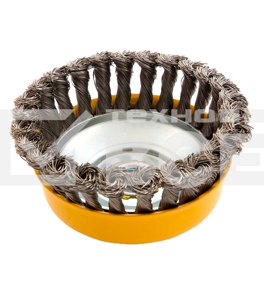 Щетка для УШМ Denzel 125 мм, Чашка, крученая нержавеющая проволока 0,5 мм, М14 746273