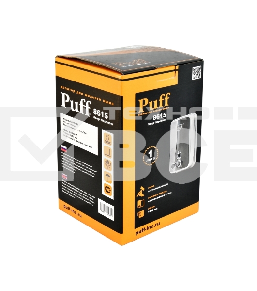 Дозатор PUFF 1402.091 для жидкого мыла из нержавеющей стали -8615 1000ml