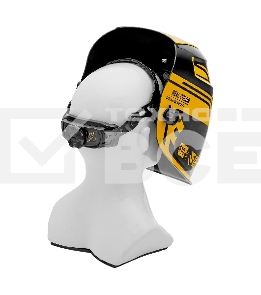 Щиток защитный лицевой (маска сварщика) Denzel F10, см. окно 100х96, Real Color, DIN 4-8/9-13