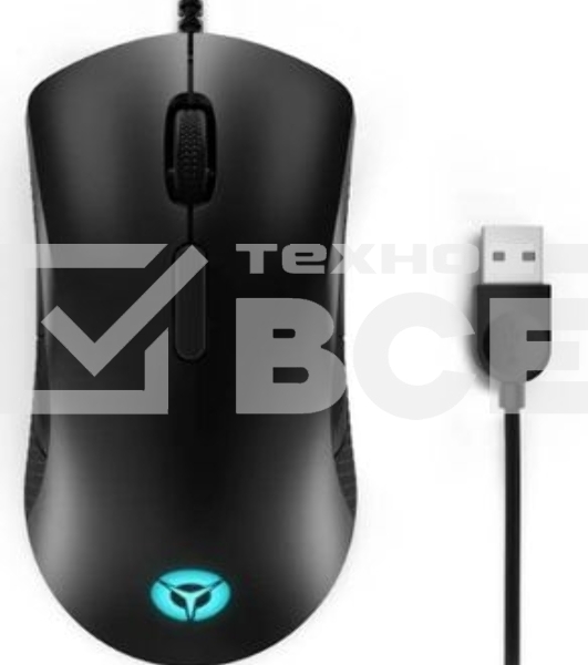 Мышь проводная Lenovo M300 RGb черный, 8000 dpi, USB, кнопки - 8