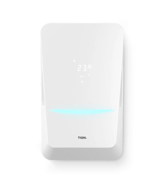 Бризер Tion BioX Standard белый, 40 м², фильтры G4+E11+угольный, подогрев воздуха, пульт ДУ, датчики качества воздуха