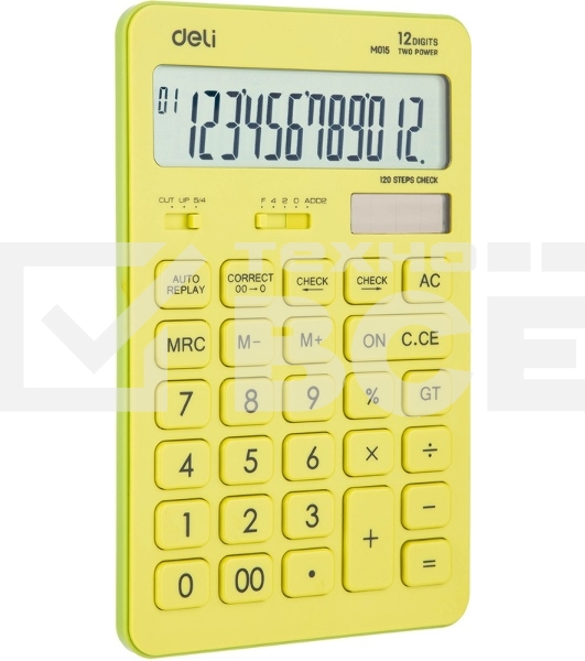 Калькулятор настольный Deli Touch EM01551 желтый 12-разр.