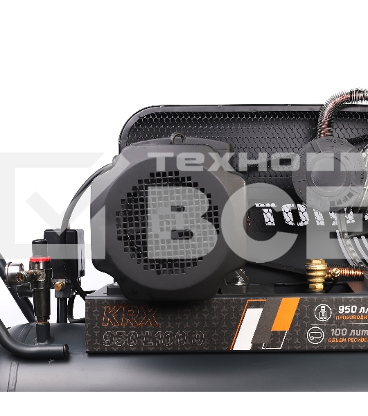 Компрессор PATRIOT KRX 950 L100 D, поршневой, ременной, масляный, 950 л/мин, 100 л, 10 бар, 5.5 кВт, 400 В