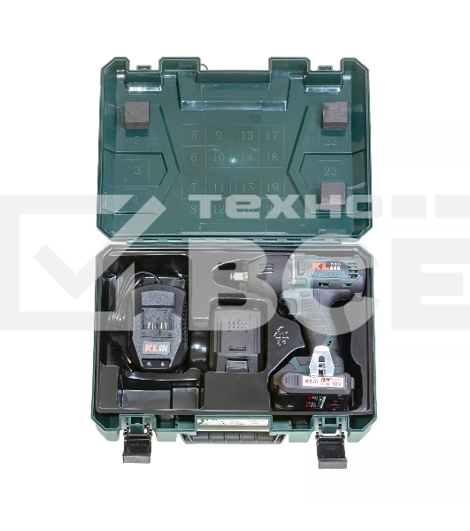 Профессиональный бесщеточный гайковерт аккумуляторный KLPRO KLSS18BH-20 (18В, Li-ion-2шт, 2.0А·ч, 400Нм, 2 скорости, подсветка,З/У,в кейсе)