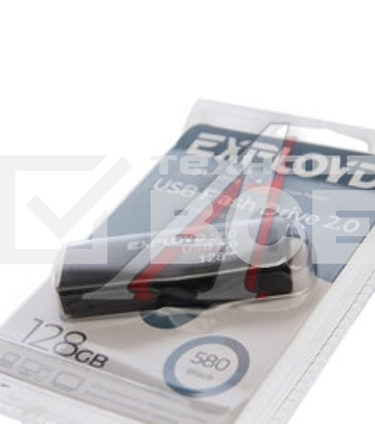 Флешка USB Exployd 580 Black (EX-128Gb-580-Black), 128Gb, USB 2.0, R/W 20/10, черный