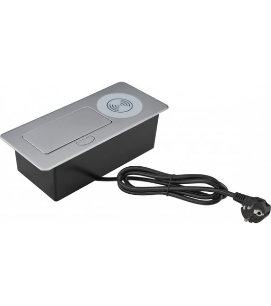 Розетка Cactus CS-SOCKET-USBA-WLESS для столешницы серебристый