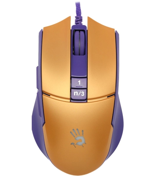 Мышь проводная A4Tech Bloody L65 Max желтый/фиолетовый, 12000 dpi, USB, кнопки - 7