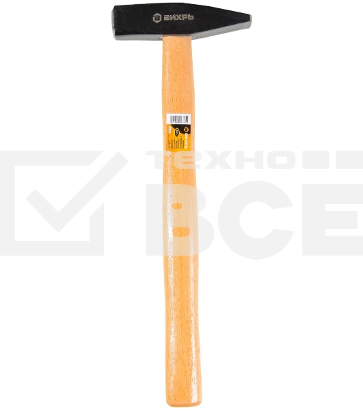 Молоток Вихрь 400 гр, квадратный боек, деревянная ручка