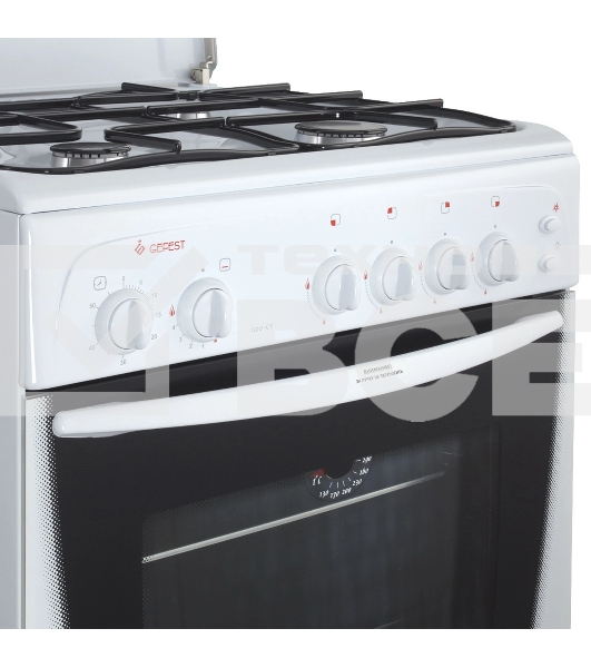 Плита газовая Gefest ПГ 1200 С5 белый, конфорок 4 шт, духовка 63 л, 60 см x 85 см x 60 см