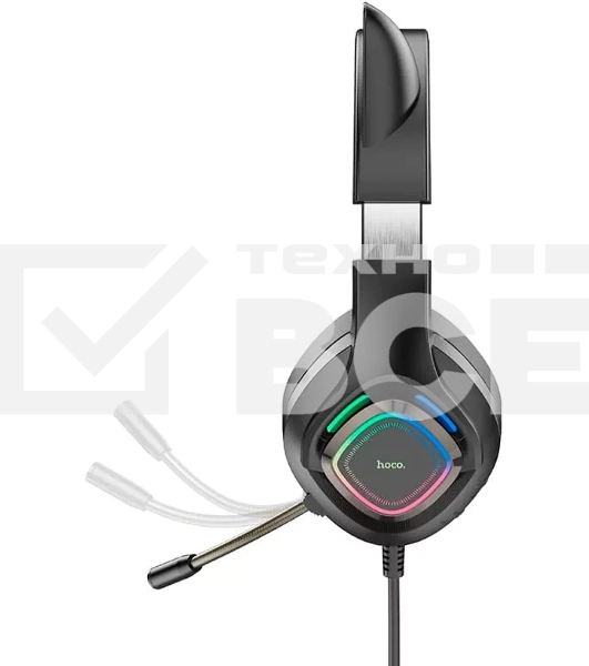 Гарнитура HOCO W107 Cute Cat чёрный, проводная, подсветка