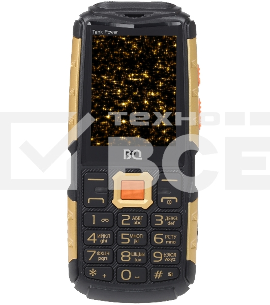 Мобильный телефон BQ 2430 Tank Power черный/золотистый