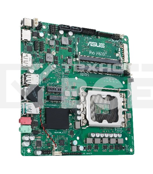 Материнская плата ASUS Pro H610T-CSM, LGA 1700, Intel H610, 2xDDR5, 2xSATA, 1xM.2, 1xPCIe x1, 1xHDMI, 1xDP, 1x 1Gb LAN, 2xUSB-A 2.0, 2xUSB-A 3.2 Gen 2, 2x3.5 мм, 7.1, Thin Mini-ITX