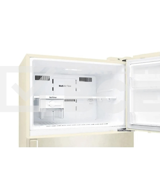 Холодильник LG GR-H802HEHL бежевый двухкамерный линейный инверторный 418/174л морозилка сверху,  No Frost