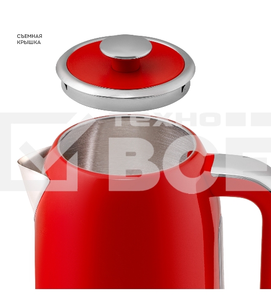 Чайник электрический Galaxy Line GL 0349 1.7л. 2200Вт красный корпус: нерж.сталь (ГЛ0349Л)