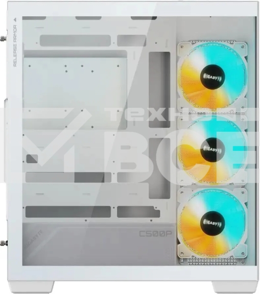 Компьютерный корпус Gigabyte GB-C500PI ST белый без БП ATX 3x120mm 6x140mm 2xUSB3.0 1xUSB3.1 audio bott PSU
