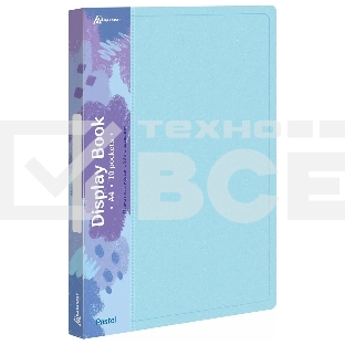Папка с 10 прозр.вклад. Бюрократ Pastel PAST10BLUE A4 пластик 0.5мм торц.карм с бум. встав голубой