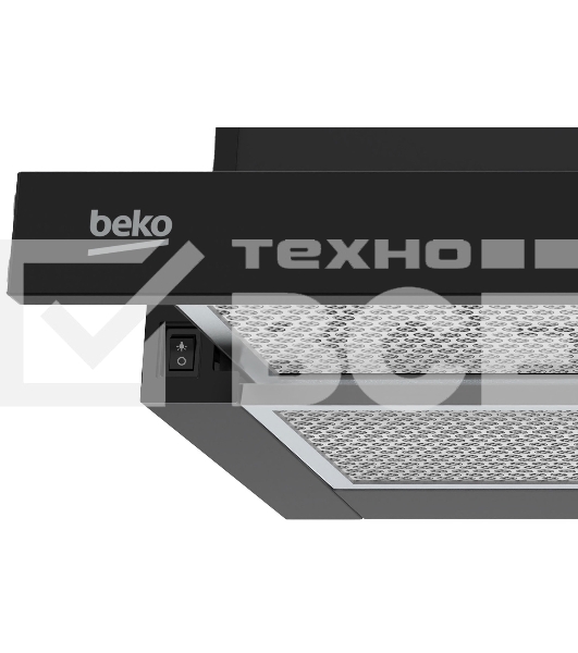 Вытяжка телескопическая Beko BHNT613R4CB управление механическое, черный