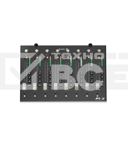 Контроллер MIDI [110205A2023] Icon [P1-X] USB MIDI DAW контроллер, модуль расширения для P1-M до 16, 32 и 64 каналов, ARM-чип Cortex-M7 500 МГц, 8 сенсорных фейдеров, 8 двухфункциональных энкодеров, LED-индикаторы, кнопки с подсветкой для управления кана