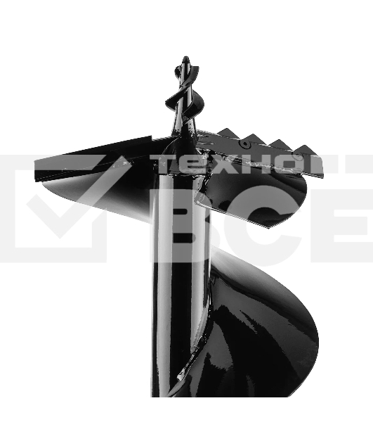 Шнек для грунта Denzel ER-300, диаметр 300 мм, длина 800 мм, соединение 20 мм, съемный нож