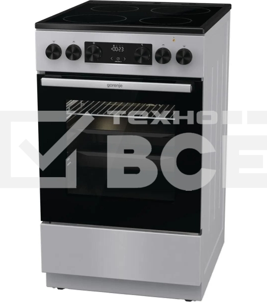 Плита электрическая Gorenje GEC5C41SG серый, конфорок 4 электрических, духовка 70 л, 50 см x 85 см x 59.4 см (без крышки)