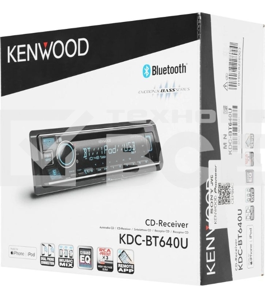 Автомагнитола CD Kenwood KDC-BT640U 1DIN 4x50Вт