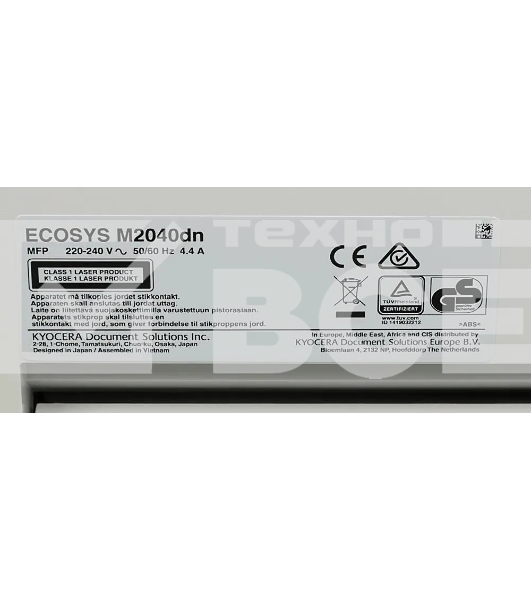 МФУ лазерный Kyocera Ecosys M2040dn (Азия) (1102S33AX0), A4, ч/б, печ. до 40 стр/мин., скан. до 40 стр/мин. (ч/б) 23 стр/мин. (цвет), 1200 x 1200 dpi (печать) 600x600dpi (скан.), USB, RJ-45 (старт.картр. TK-1178)