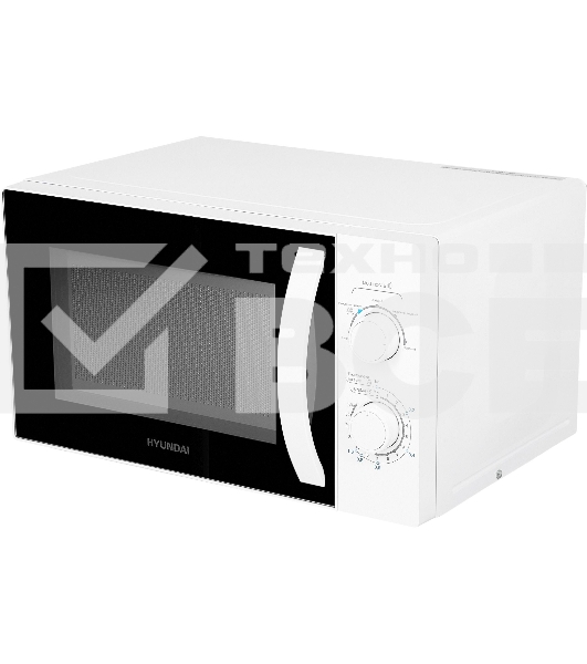 Микроволновая печь Hyundai HYM-M2067 белый, 20 л, 700 Вт, переключатели - поворотный механизм