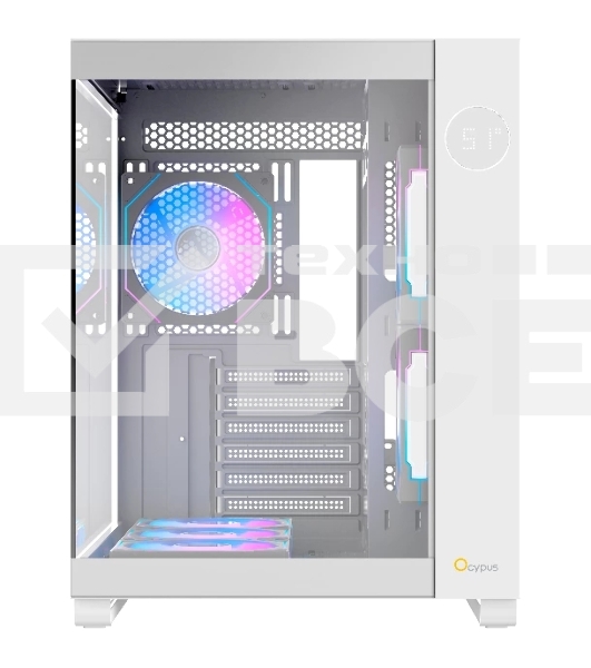 Корпус  Ocypus Iota C70 WH ARGB ATX / win / white / 6 ARGB fans / no PSU / Tempered Glass
