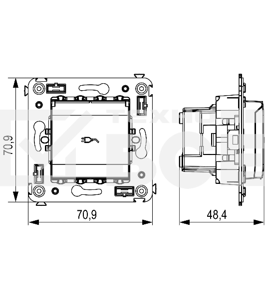 Розетка DKC Avanti 4412013 с крышкой 2P+E со шторками, 