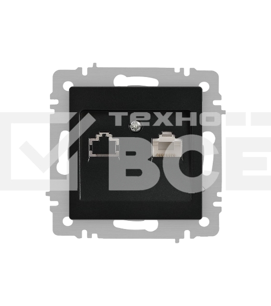 Розетка Intro Accent 6-303-05 информационная RJ45 IP20 СУ антрацит Б0063634