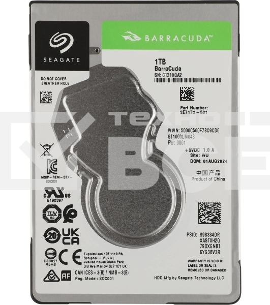 Жесткий диск Seagate Original SATA-III 1Tb ST1000LM048 Barracuda (5400rpm) 128Mb 2.5