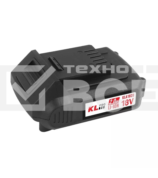 Профессиональный аккумулятор Li-ion 18 В/2,0 А·ч Klpro KLA1820 (18 В/2,0 А·ч) подходит для любого инструмента 18В Klpro