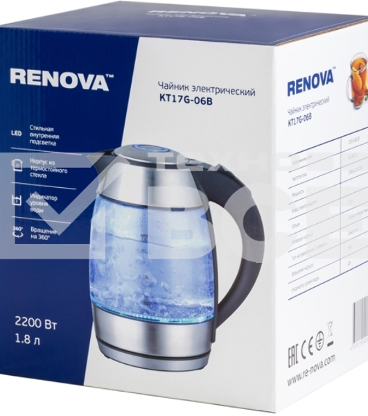Чайник электрический Renova KT17G-06B