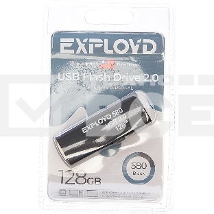Флешка USB Exployd 580 Black (EX-128Gb-580-Black), 128Gb, USB 2.0, R/W 20/10, черный