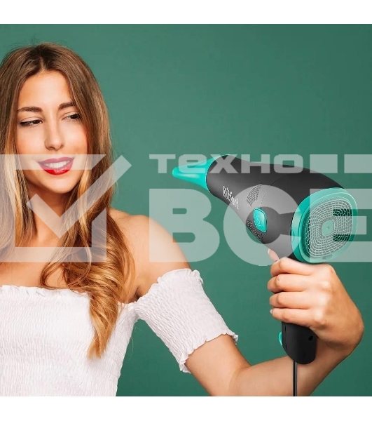 Фен Kitfort КТ-3222 2000Вт черный/бирюзовый