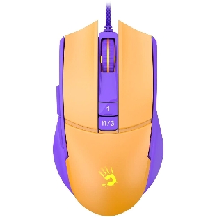 Мышь проводная A4Tech Bloody L65 Max желтый/фиолетовый, 12000 dpi, USB, кнопки - 7