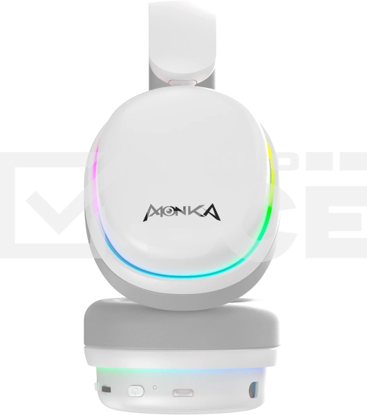 Гарнитура Marvo HG9070W Monka Echo RS белый, беспроводная + проводная, радиоканал, до 10 ч, подсветка, совместимость с PS5, Xbox