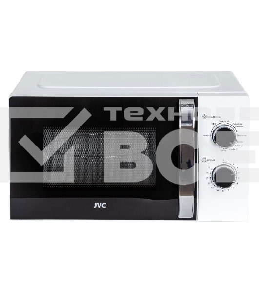 Микроволновая печь JVC JK-MW210MG белый, 20 л, 700 Вт, переключатели - поворотный механизм
