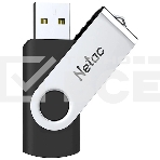Флешка USB Netac U505, 4ГБ, USB 2.0, черный/серебристый, NT03U505N-004G-20BK, фото 1