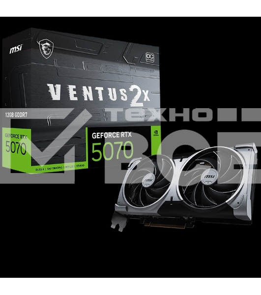 Видеокарта MSI RTX5070 12G VENTUS 2X OC RTX5070 PCI-E 5.0 GDDR7 2542/28000 HDMIx1 DPx3 HDCP Ret